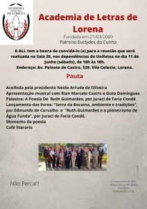 WhatsApp Image 2022 06 09 at 20.50.16 Instituto Ruth Guimarães Academia de Letras de Lorena convida