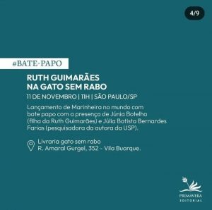 Instituto Ruth Guimarães - Bate-Papo: Ruth Guimarães na Gato sem Rabo
