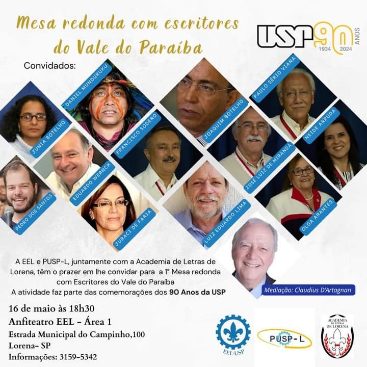 Mesa redonda com escritores do Vale do Paraíba